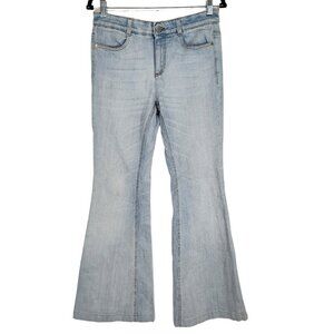 Stella McCartney Mid Rise Flare Jeans 70's Style Flare Denim Jeans Light Wash 31
